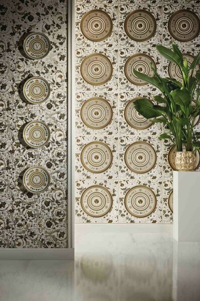 A.S. Création | Vliesová tapeta na stenu VERSACE 38706-6V | 0,70 x 10,05 m | krémová, metalická, hnedá