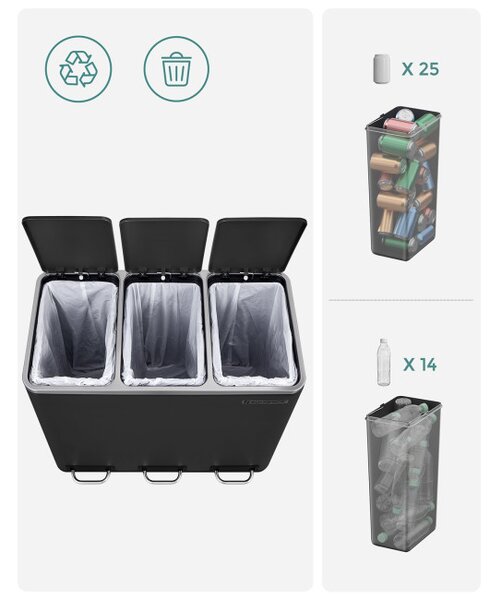 Recyklačný odpadkový kôš LTB54BK