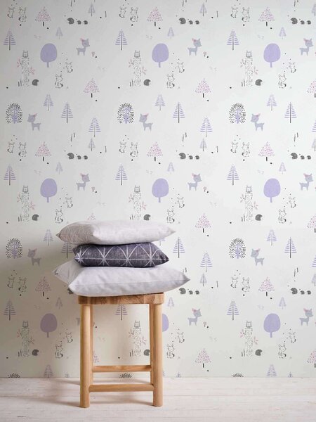 A.S. Création | Vliesová tapeta na stenu Little Love 38117-1 | 0,53 x 10,05 m | biela, fialová, ružová