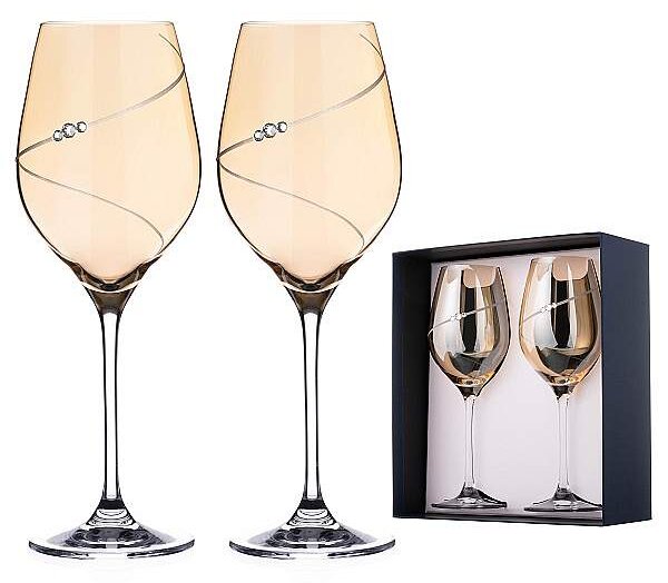 Diamante Silhouette Amber poháre na víno 360 ml 2 ks