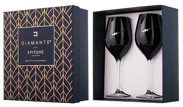 Diamante Silhouette black poháre na víno 360 ml 2 ks