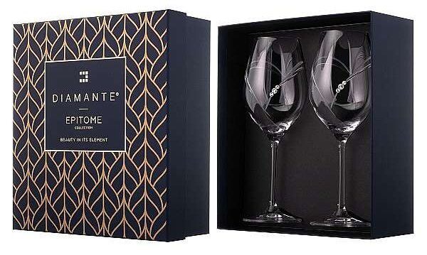 Diamante Swarovski poháre na víno Hearts 360 ml 2 ks