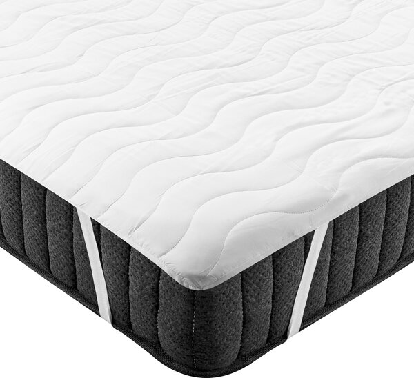 Chránič na matrac biely mikrovlákno 90 x 200 cm vodoodolná podložka polyesterová výplň prešívaný poťah