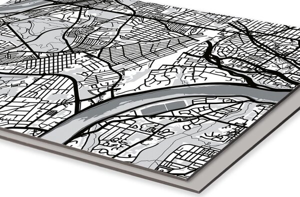 DIMEX | Dibond doska za kuchynskú linku | DBW-26060-186 Mapa Washingtonu D.C. | 260 x 60 cm