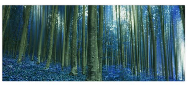 Obraz - Modrý les (120x50 cm)