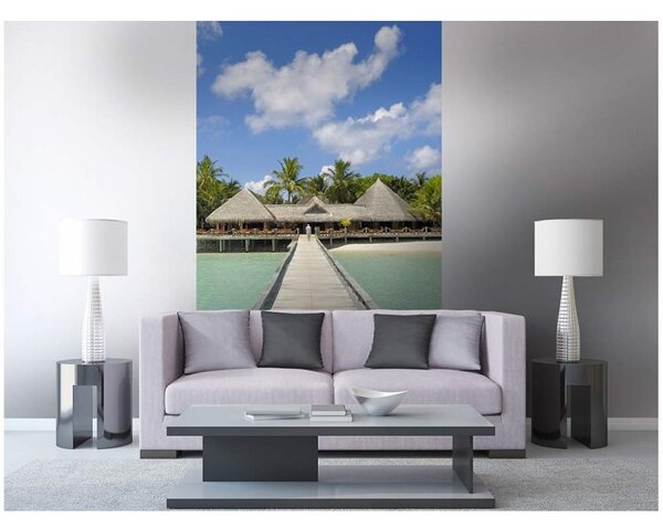 DIMEX | Vliesové fototapety na stenu Mólo MS-2-0196 | 150 x 250 cm | zelená, modrá, šedá