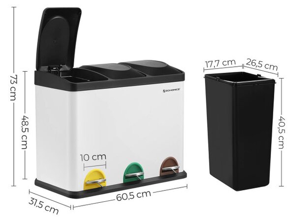 Recyklačný odpadkový kôš LTB45W