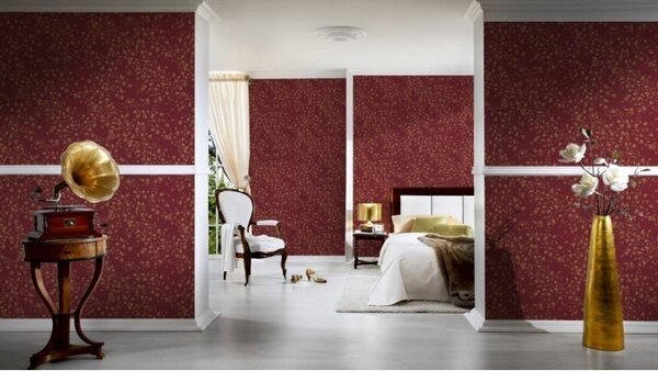 A.S. Création | Vliesová tapeta na stenu Versace 93585-7 | 0,70 x 10,05 m | červená, béžová, hnedá