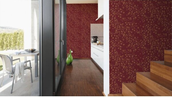 A.S. Création | Vliesová tapeta na stenu Versace 93585-7 | 0,70 x 10,05 m | červená, béžová, hnedá