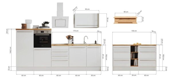 KUCHYNSKÝ BLOK 290-150 cm Respekta - Online Only kuchyne, Online Only