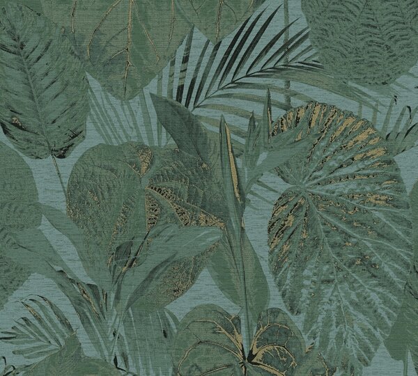 A.S. Création | Vliesová tapeta na stenu Famous Garden 39355-3 | 0,53 x 10,05 m | vining ivy, zlatá