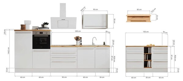 KUCHYNSKÝ BLOK 320-150 cm Respekta - Online Only kuchyne, Online Only