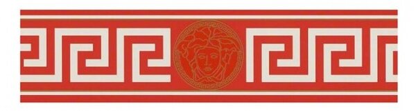 A.S. Création | Vliesová bordúra na stenu Versace 93522-1 | 13,3 cm x 5 m | biela, zlatá, červená