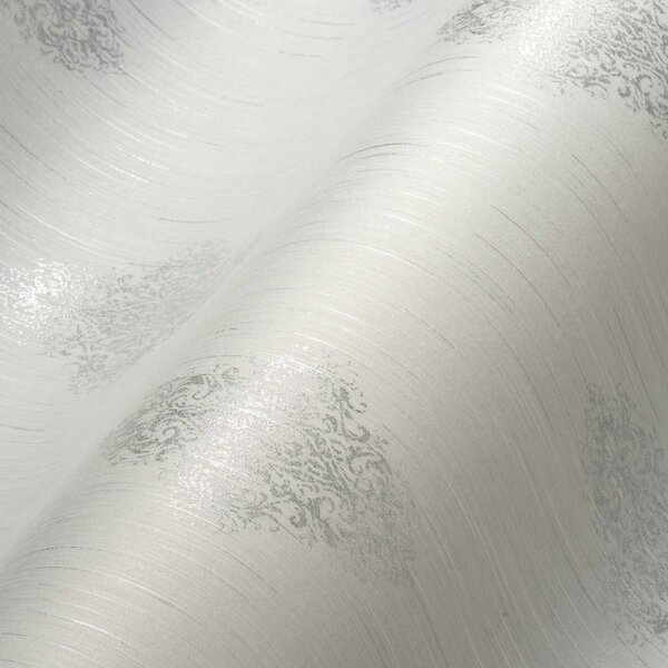 A.S. Création | Vliesová tapeta na stenu Luxury Wallpaper 31946-1 | 0,53 x 10,05 m | biela, metalická