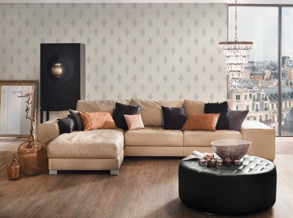 A.S. Création | Vliesová tapeta na stenu Luxury Wallpaper 31946-1 | 0,53 x 10,05 m | biela, metalická
