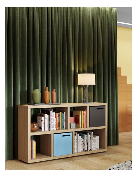 Knižnica v dekore duba v prírodnej farbe 150x83 cm Berlin – TemaHome