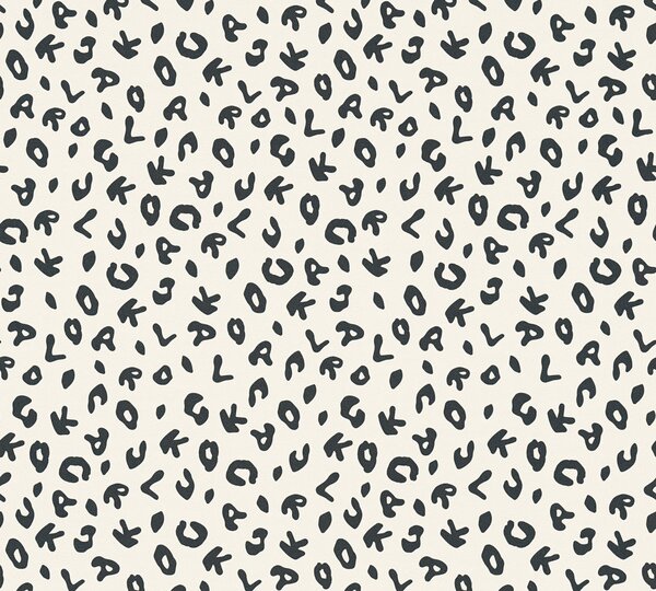 A.S. Création | Vliesová tapeta na stenu Karl Lagerfeld 37856-2 | 0,53 x 10,05 m | biela, čierna