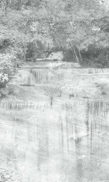 DIMEX | Vliesové fototapety na stenu Abstrakt vodopád I. MS-2-0387 | 150 x 250 cm | šedá, biela, čierna