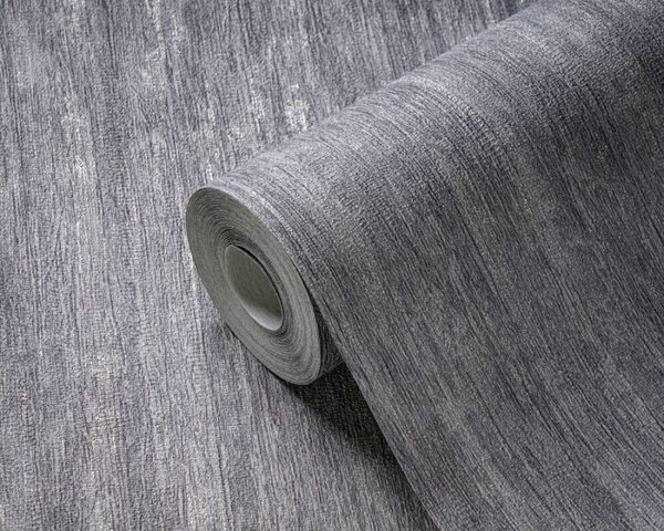 A.S. Création | Vliesová tapeta na stenu Smart Surfaces 39561-2 | 0,53 x 10,05 m | šedá, metalická
