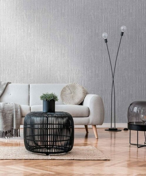 A.S. Création | Vliesová tapeta na stenu Smart Surfaces 39561-2 | 0,53 x 10,05 m | šedá, metalická