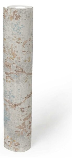 A.S. Création | Vliesová tapeta na stenu Stories of Life 39650-2 | 0,53 x 10,05 m | krémová, modrá, hnedá, zlatá