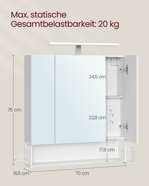 Zrkadlová skrinka BBK126W01