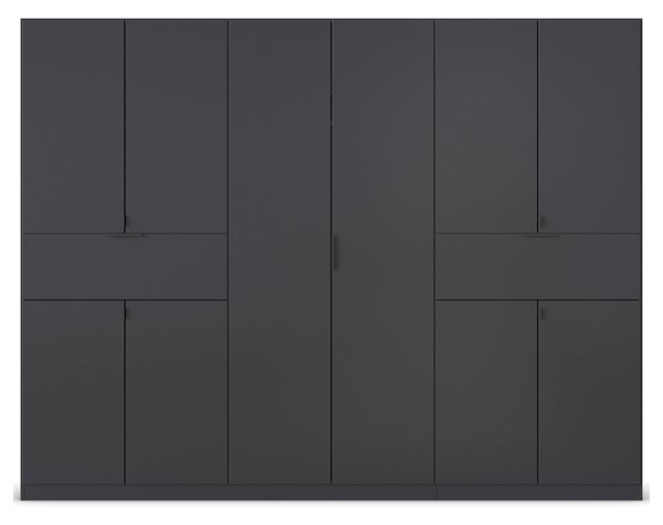Šatníková skriňa TICAO V metalická sivá, šírka 271 cm
