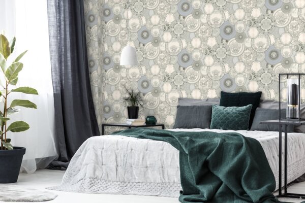 A.S. Création | Vliesová tapeta na stenu Versace 34901-3 | 0,70 x 10,05 m | biela, metalická, šedá