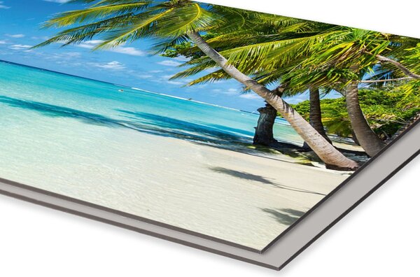 DIMEX | Dibond doska za kuchynskú linku | DBW-08040-091 Pláž v raji| 80 x 40 cm