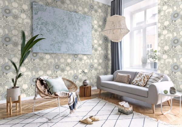 A.S. Création | Vliesová tapeta na stenu Versace 34901-3 | 0,70 x 10,05 m | biela, metalická, šedá