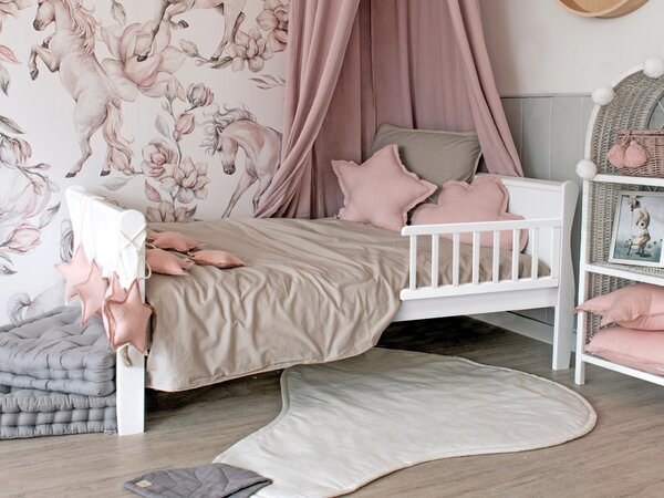 Detská drevená posteľ so zábranou Noble Toddler Bed 70x140 - biela