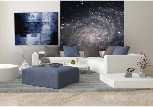 DIMEX | Vliesová fototapeta na stenu Galaxia MS-3-0189 | 225 x 250 cm | čierna, šedá, ružová