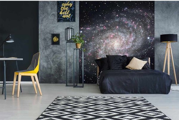 DIMEX | Vliesová fototapeta na stenu Galaxia MS-3-0189 | 225 x 250 cm | čierna, šedá, ružová