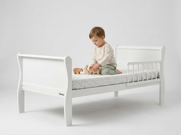Detská drevená posteľ so zábranou Noble Toddler Bed 70x140 - biela