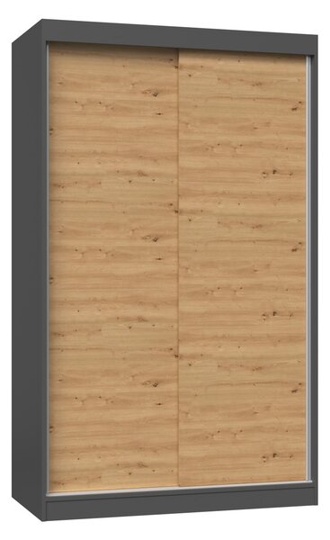 TP Living Šatníková skriňa IGA II 120 cm antracit/dub artisan