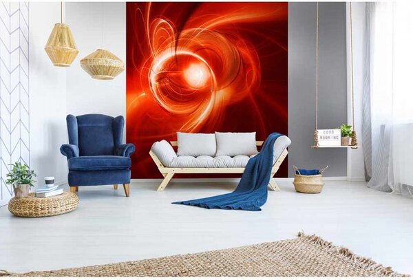 DIMEX | Vliesová fototapeta na stenu Červený abstrakt MS-3-0287 | 225 x 250 cm | červená, oranžová