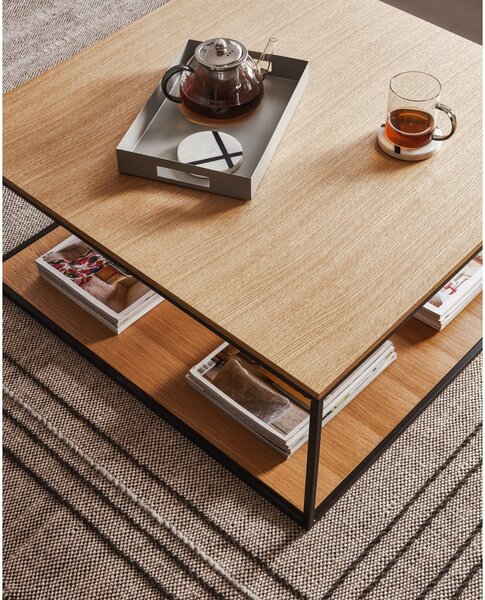 Konferenčný stolík s doskou v dubovom dekore 80x80 cm Yona - Kave Home