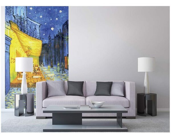 DIMEX | Vliesové fototapety na stenu Terasa kaviarne od Vincenta van Gogha MS-2-0251 | 150 x 250 cm | modrá, žltá, hnedá