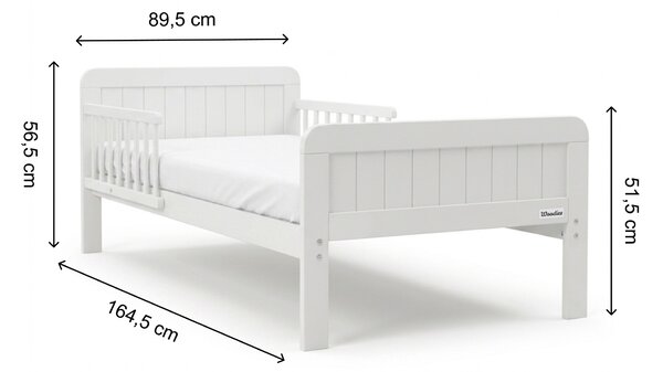 Detská drevená posteľ Country Junior Bed 80x160 - biela