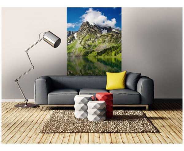 DIMEX | Vliesové fototapety na stenu Jazero MS-2-0062 | 150 x 250 cm | modrá, zelená, šedá, viacfarebná