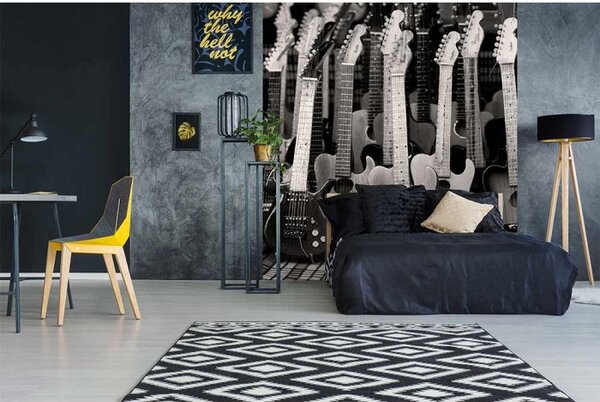 DIMEX | Vliesová fototapeta na stenu Gitarová kolekcia MS-3-0303 | 225 x 250 cm | čiernobiela