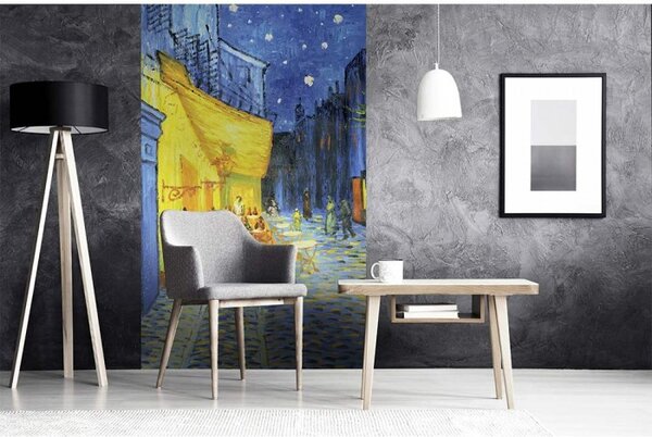 DIMEX | Vliesové fototapety na stenu Terasa kaviarne od Vincenta van Gogha MS-2-0251 | 150 x 250 cm | modrá, žltá, hnedá