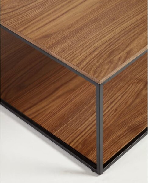 Hnedý konferenčný stolík s doskou v dekore orechového dreva 80x80 cm Yona - Kave Home