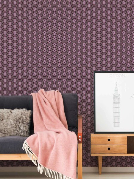 A.S. Création | Vliesová tapeta na stenu AP Jungle Chic 37707-3 | 0,53 x 10,05 m | biela, fialová, čierna, ružová