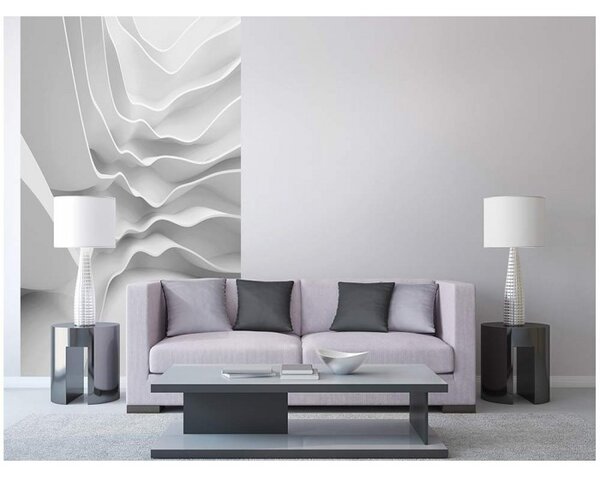 DIMEX | Vliesové fototapety na stenu 3D Futuristická vlna MS-2-0295 | 150 x 250 cm | biela, šedá