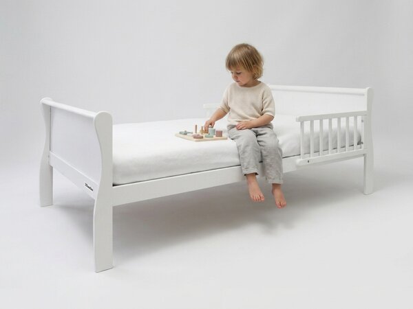 Detská drevená posteľ so zábranou Noble Junior Bed 80x160 - biela