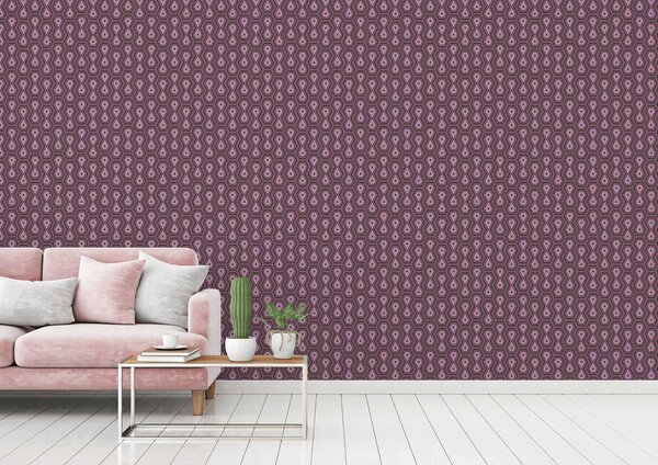 A.S. Création | Vliesová tapeta na stenu AP Jungle Chic 37707-3 | 0,53 x 10,05 m | biela, fialová, čierna, ružová