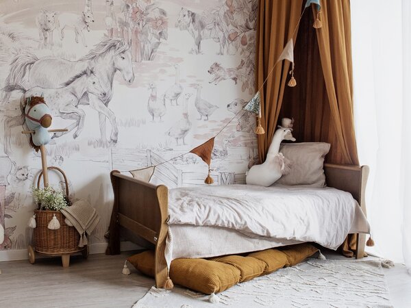 Detská drevená posteľ so zábranou Noble Junior Bed 80x160 - orech
