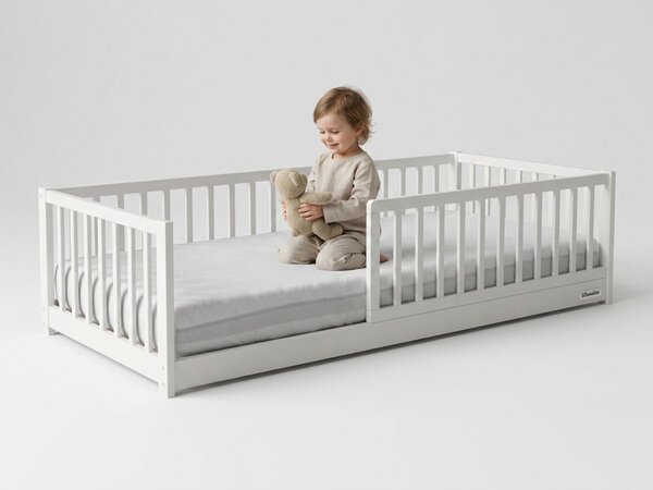 Detská drevená montessori posteľ Monty Bed 80x160 - biela