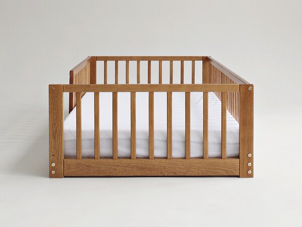 Detská drevená montessori posteľ Monty Bed 80x160 - orech